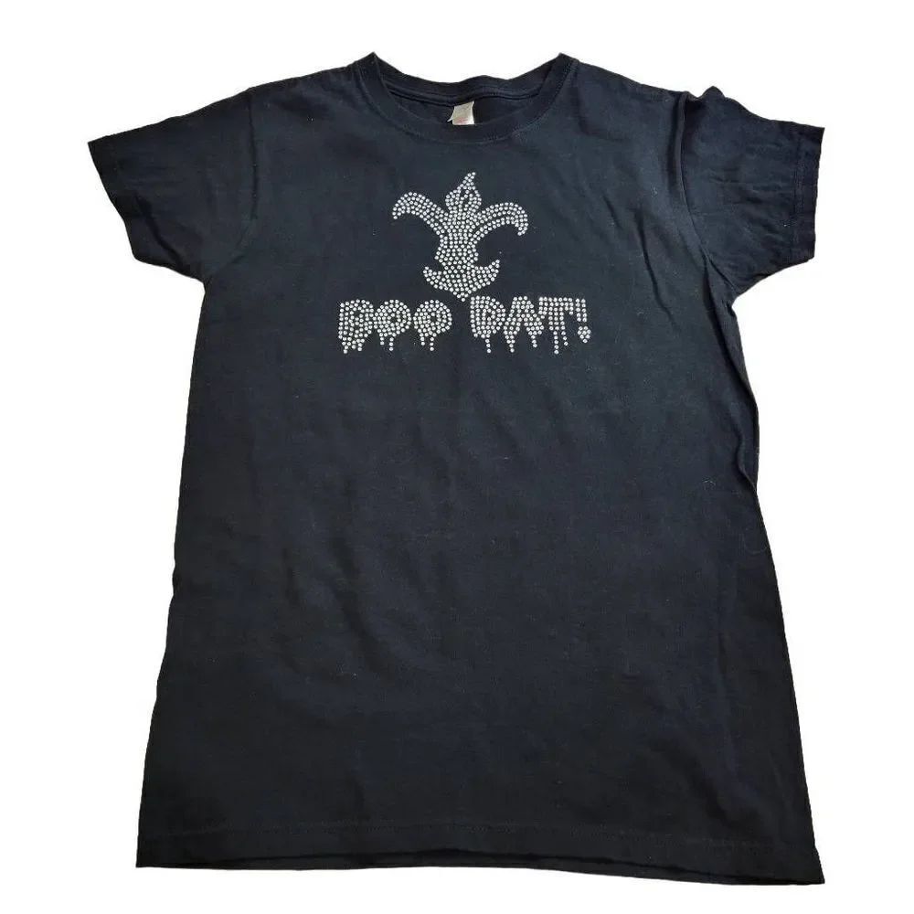 Anvil BOO DAT Halloween shirt Fluer-de-lis ghost S